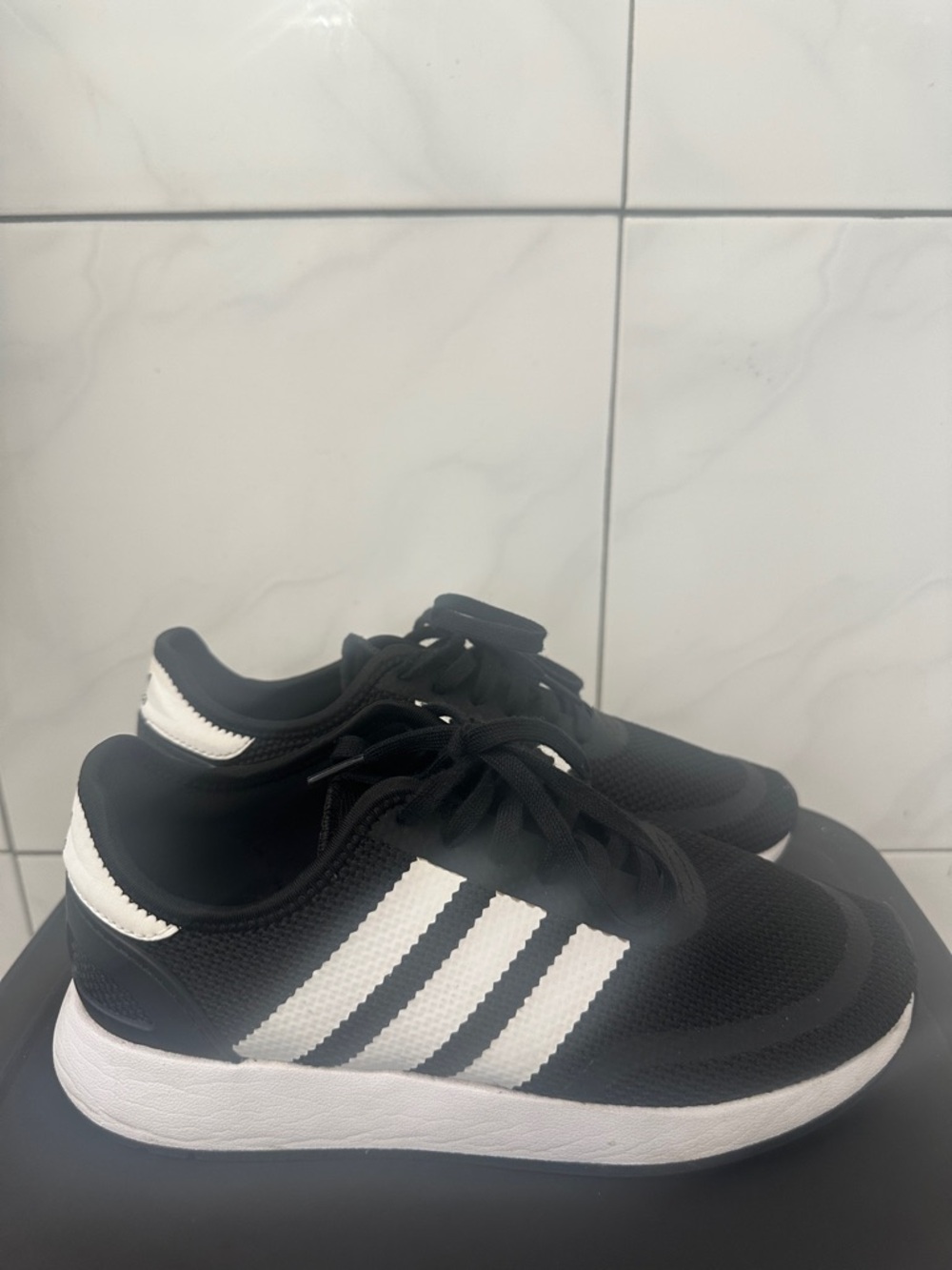 Adidas Black and White Lightweight Shoes